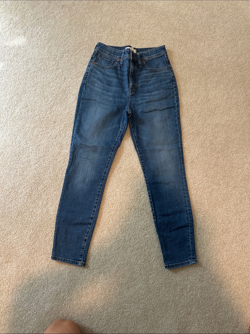 Madewell High-Rise Slim Jeans in Dark Blue Wash